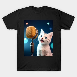 Singing Cat - Modern Digital Art T-Shirt